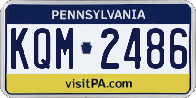 PA license plate KQM2486