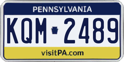 PA license plate KQM2489