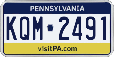 PA license plate KQM2491