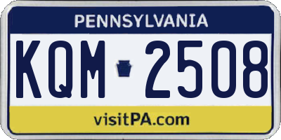 PA license plate KQM2508