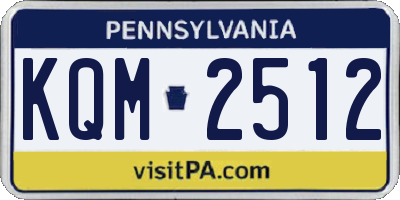 PA license plate KQM2512
