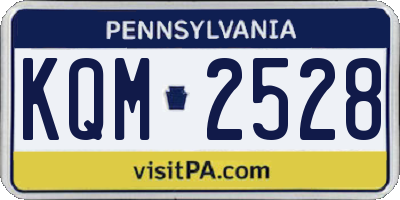 PA license plate KQM2528