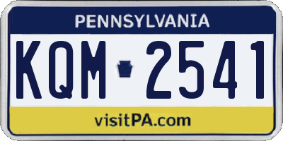 PA license plate KQM2541