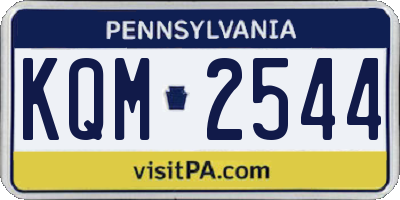PA license plate KQM2544