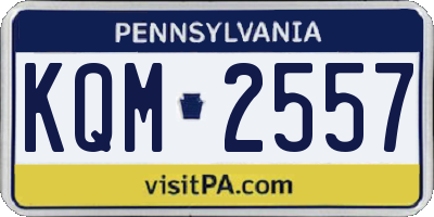 PA license plate KQM2557
