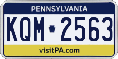 PA license plate KQM2563