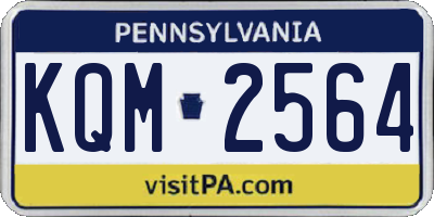 PA license plate KQM2564
