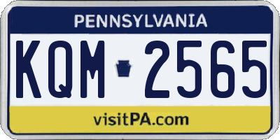 PA license plate KQM2565