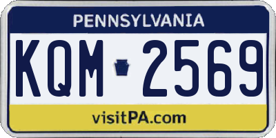 PA license plate KQM2569