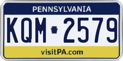 PA license plate KQM2579