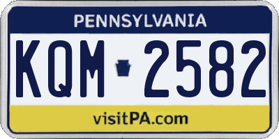 PA license plate KQM2582