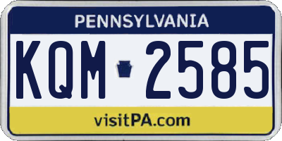 PA license plate KQM2585