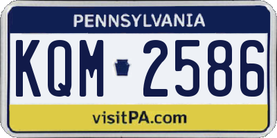 PA license plate KQM2586