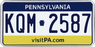 PA license plate KQM2587