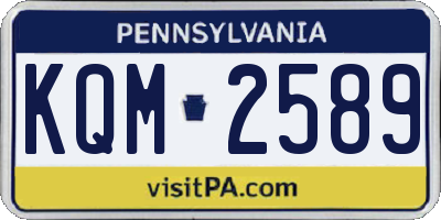 PA license plate KQM2589