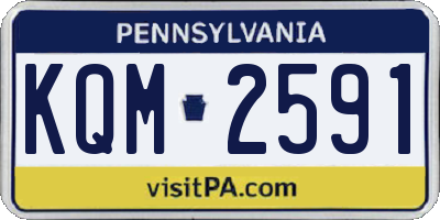 PA license plate KQM2591