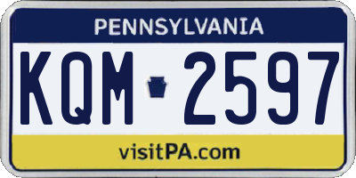 PA license plate KQM2597