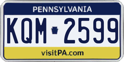 PA license plate KQM2599