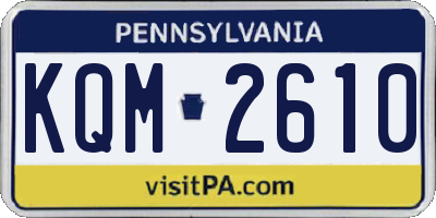 PA license plate KQM2610
