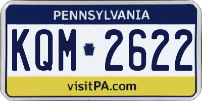 PA license plate KQM2622