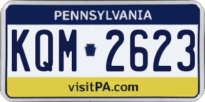 PA license plate KQM2623