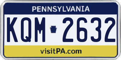 PA license plate KQM2632