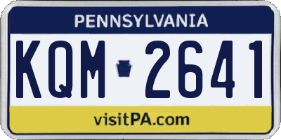 PA license plate KQM2641