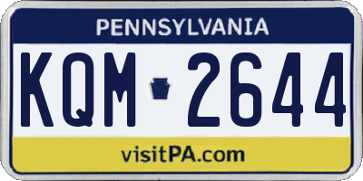 PA license plate KQM2644