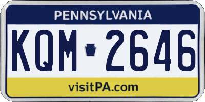 PA license plate KQM2646