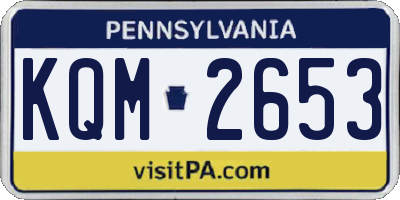 PA license plate KQM2653