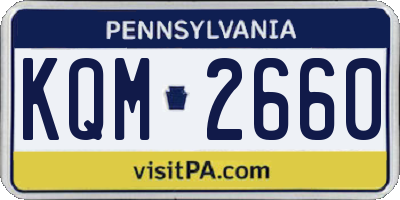PA license plate KQM2660
