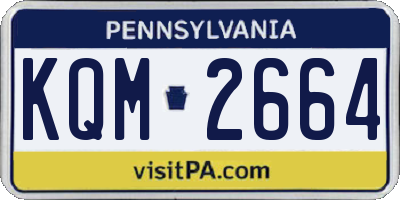 PA license plate KQM2664