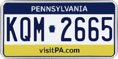 PA license plate KQM2665