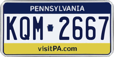 PA license plate KQM2667