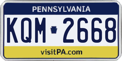 PA license plate KQM2668