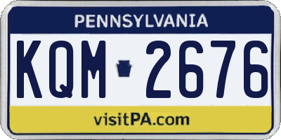 PA license plate KQM2676