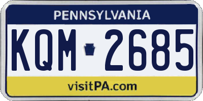 PA license plate KQM2685