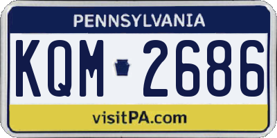 PA license plate KQM2686