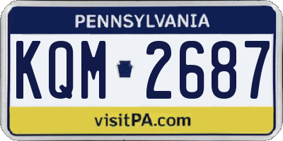 PA license plate KQM2687
