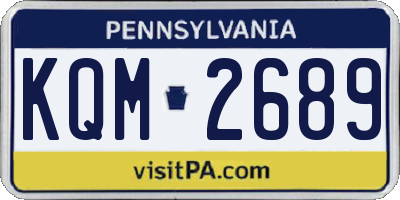 PA license plate KQM2689