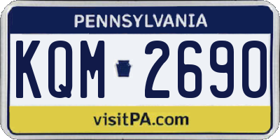 PA license plate KQM2690