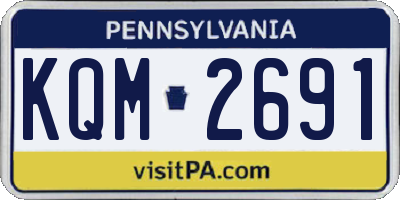 PA license plate KQM2691