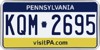 PA license plate KQM2695