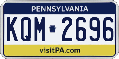 PA license plate KQM2696