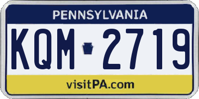 PA license plate KQM2719