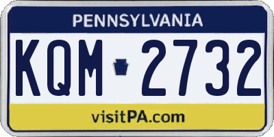 PA license plate KQM2732