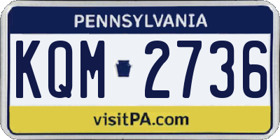 PA license plate KQM2736