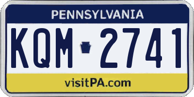PA license plate KQM2741