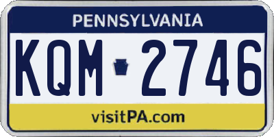 PA license plate KQM2746