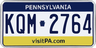 PA license plate KQM2764